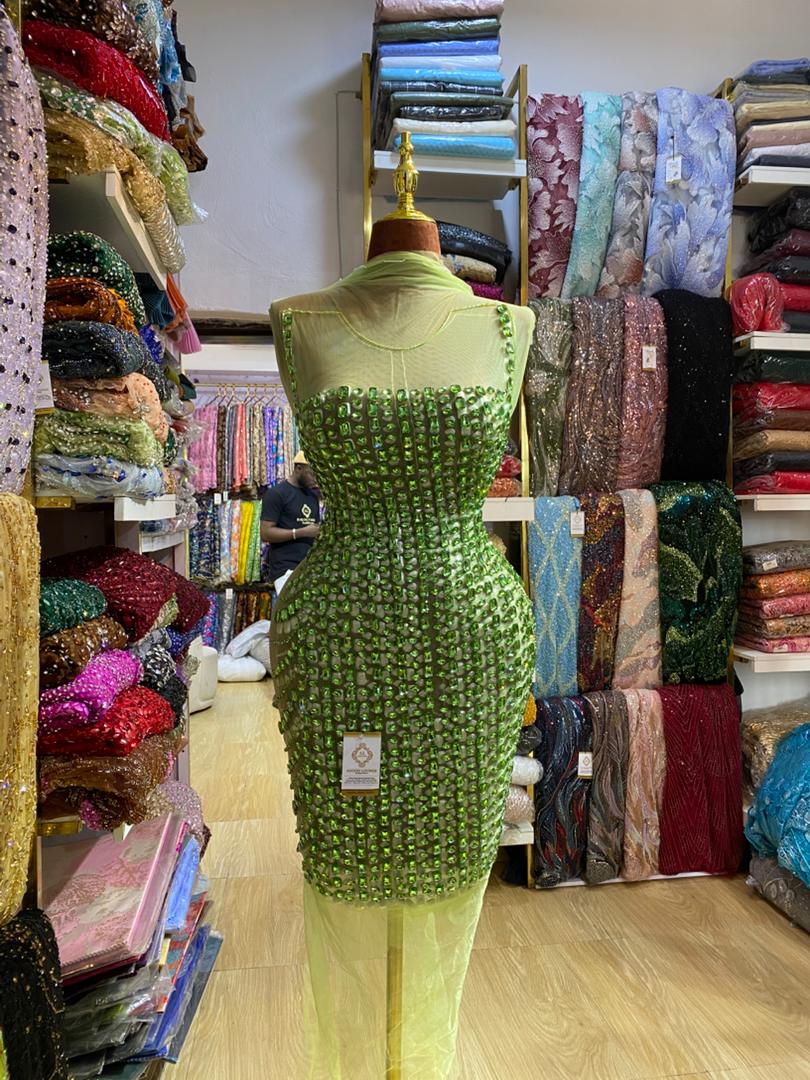 NKÁ Gold Panel Dress Fabrics