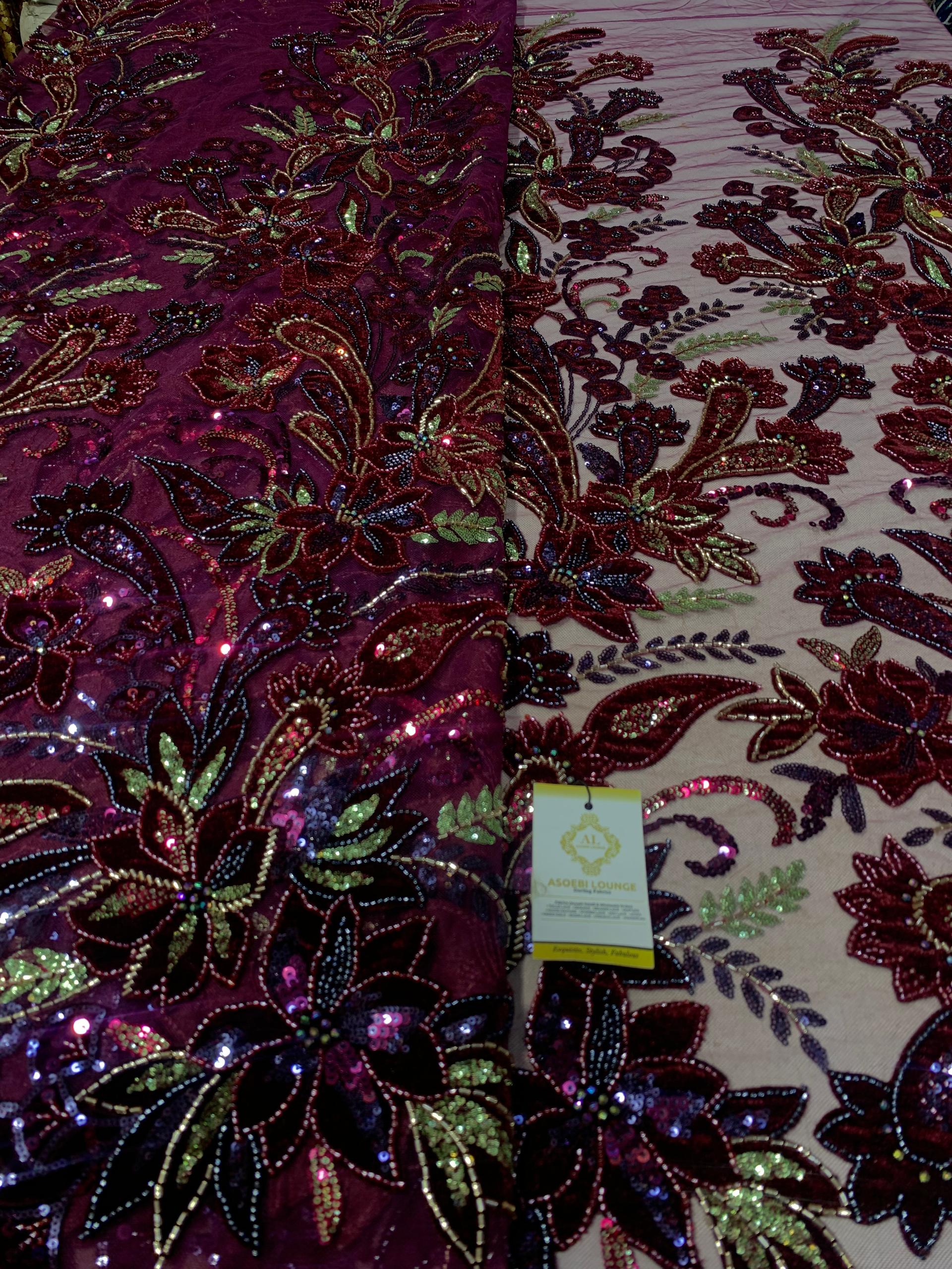 Sophia beaded Fabric