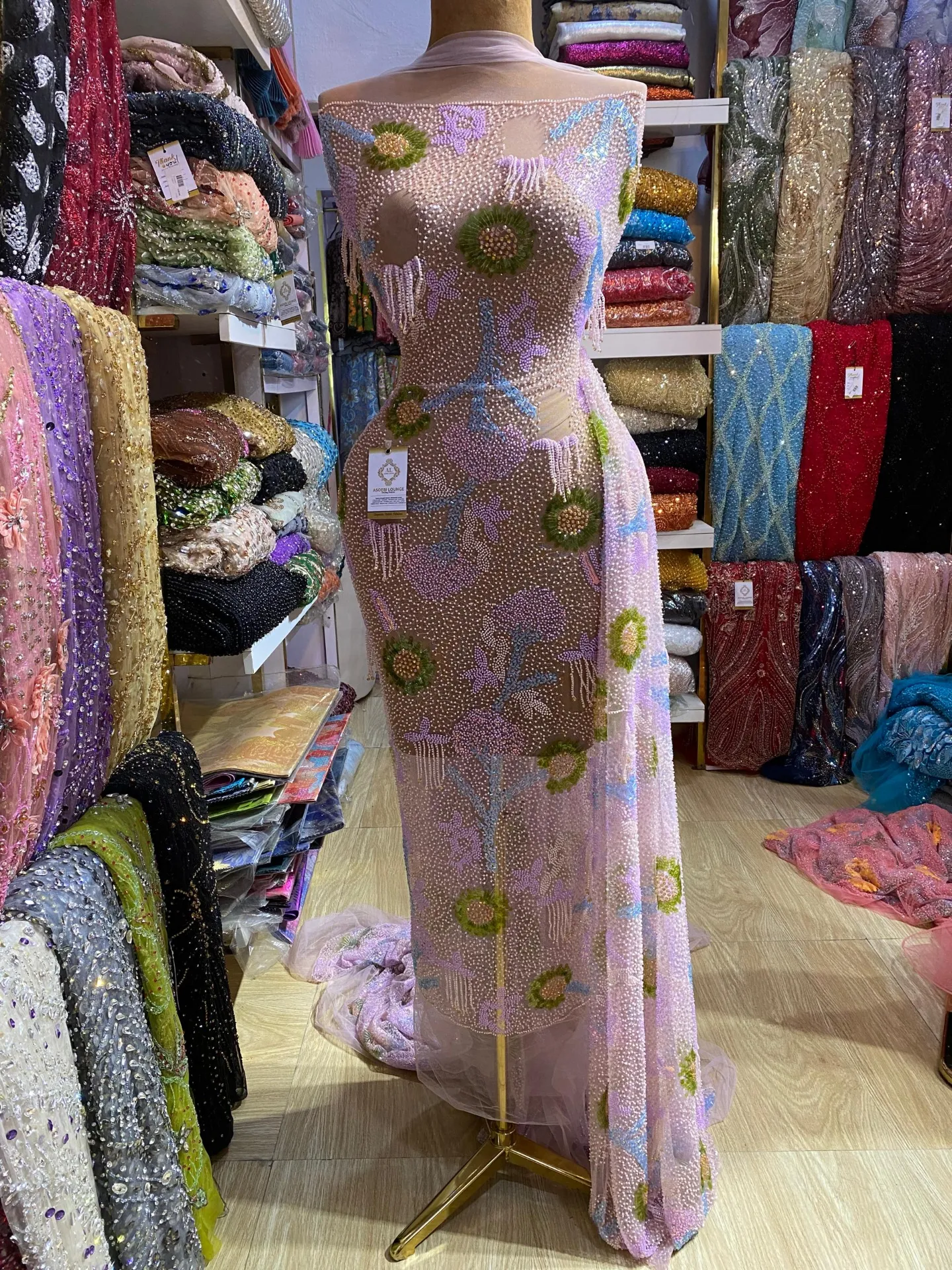 Bella Beaded Fabric thumbnail 2